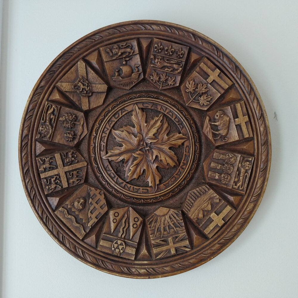 Vintage 70s Canadian Provinces Crests Wall Plaque Repro Design by Karl Rothammer